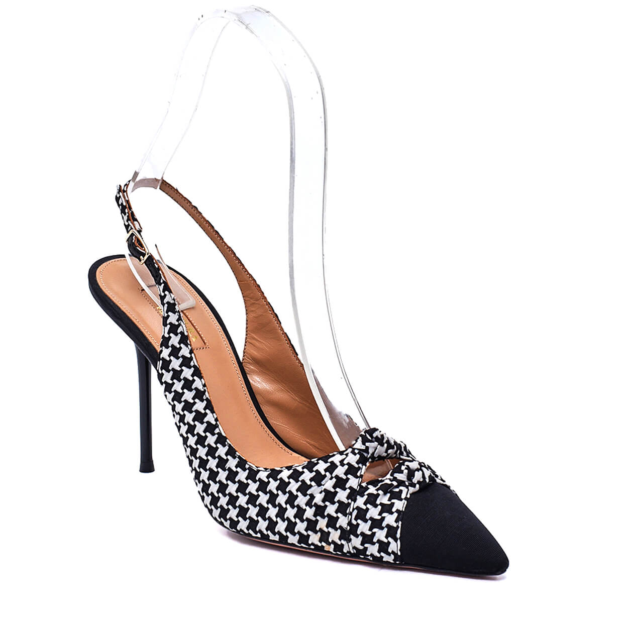 Aquazzura - Houndstooth Woven Fabric Pumps 40 